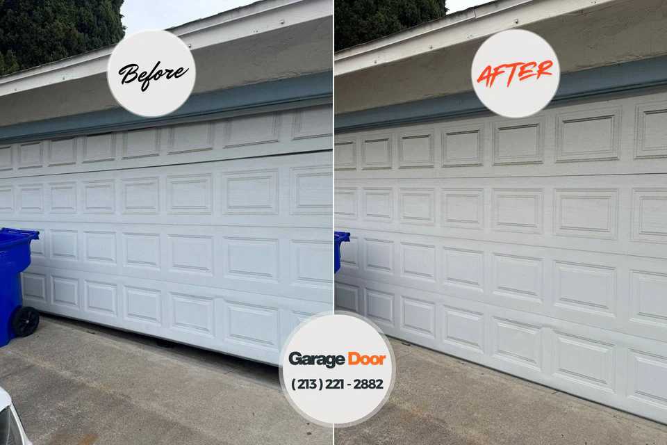 Before and after: garage door repair Newington Forest, VA